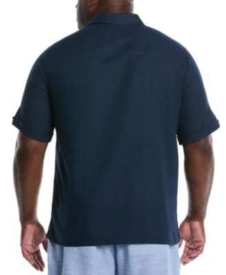 Мужская рубашка Cubavera Big & Tall классического кроя с вышивкой из льняной смеси L-образной формы на пуговицах Big & Tall от Cubavera