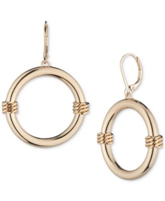 Крупные золотые серьги-кольца Lauren Ralph Lauren с застежкой-молнией, 2