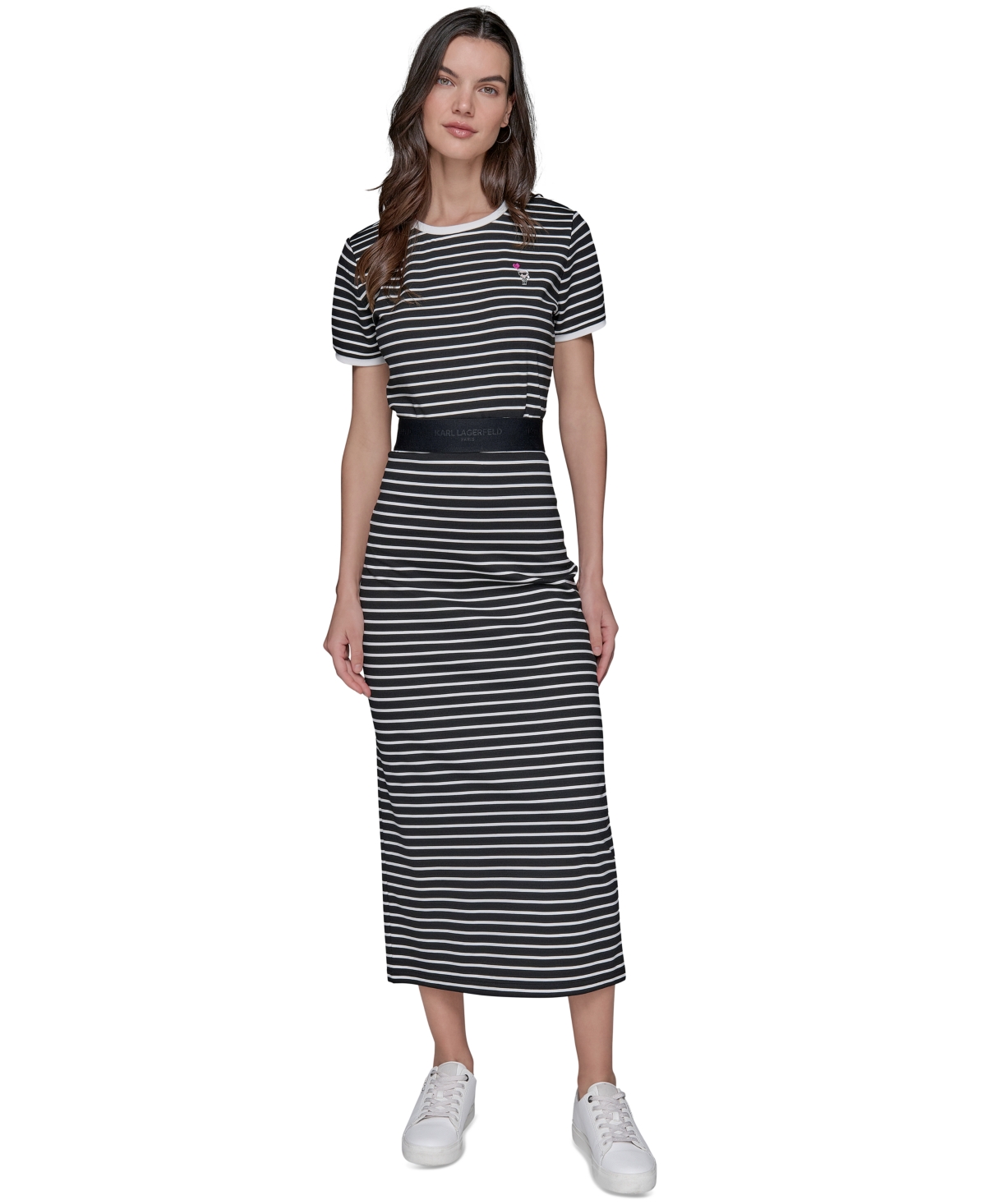 Karl Lagerfeld Women's Striped Midi Skirt