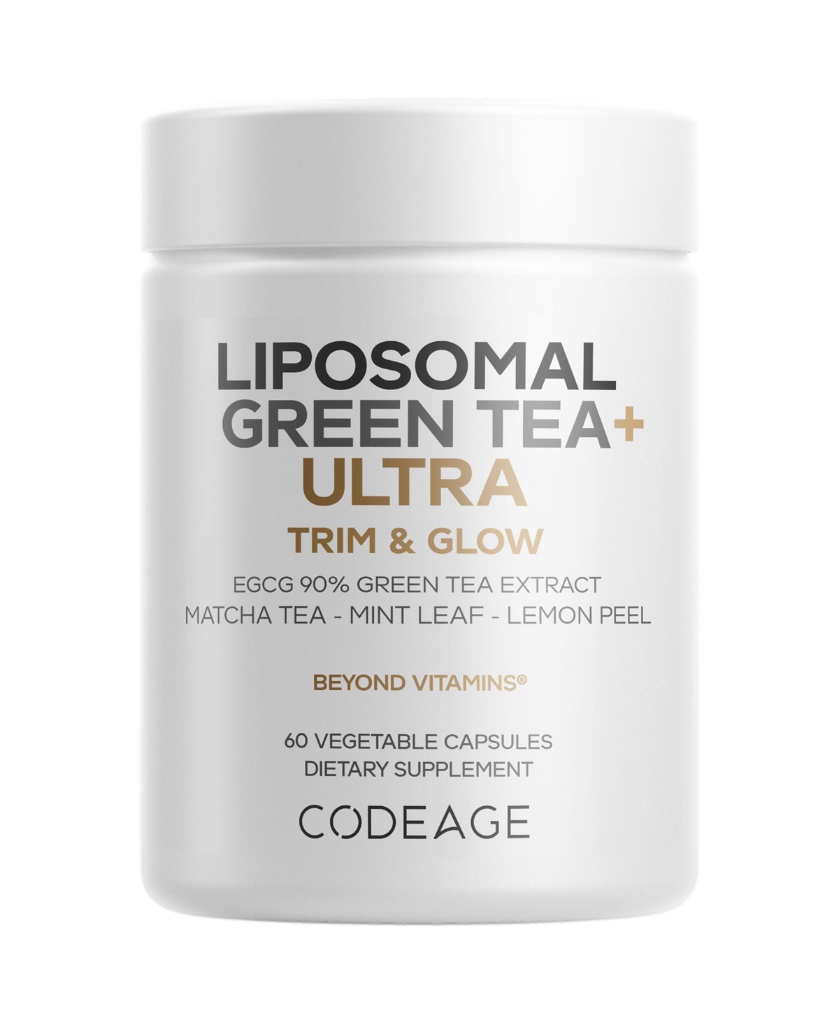 Liposomal Green Tea+ Ultra Potency - Egcg 90% Green Tea Extract, Matcha Green Tea Powder, Peppermint, Lemon Peel - Non-gmo, Gluten-Free - Lipo