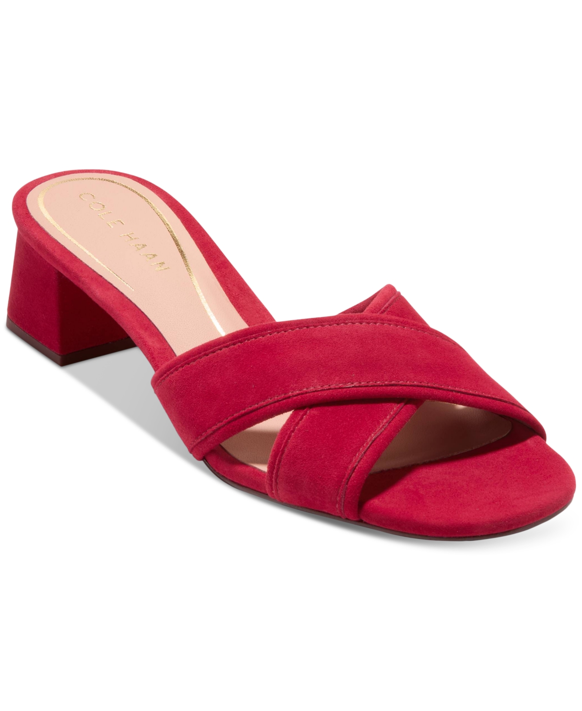 Cole Haan Landon Block Heel Sandal In Rio Red