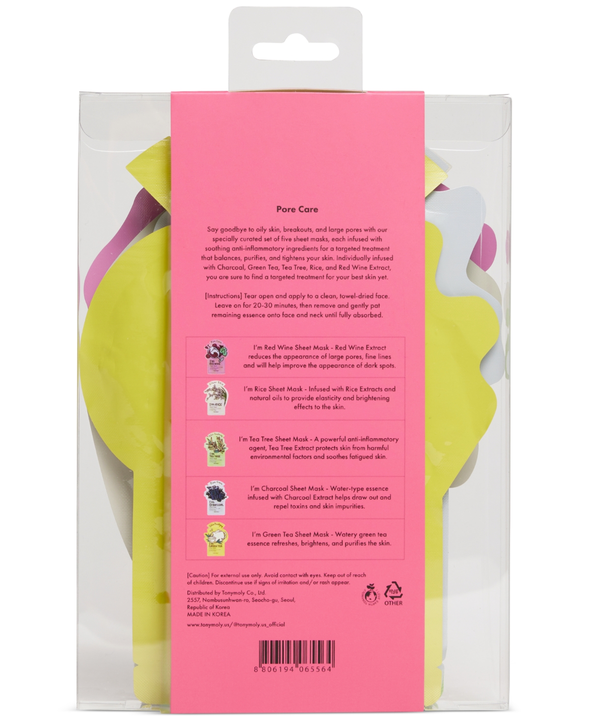 Shop Tonymoly 5-pc. Pore Care Sheet Mask Set