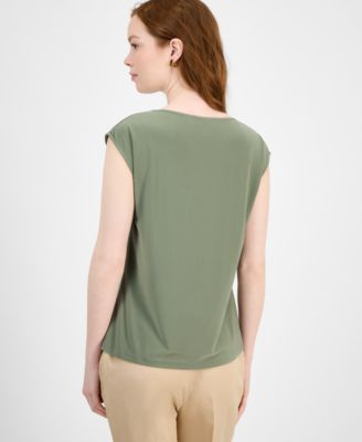 Женский топ Kasper с расширенными плечами, отделанный бисером, для обычных и миниатюрных размеров