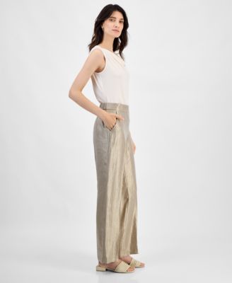 Женские широкие брюки Kasper из мерцающей саржи, обычные и для маленьких размеров