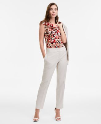 Женский топ с круглым вырезом и принтом Kasper, обычный и миниатюрный