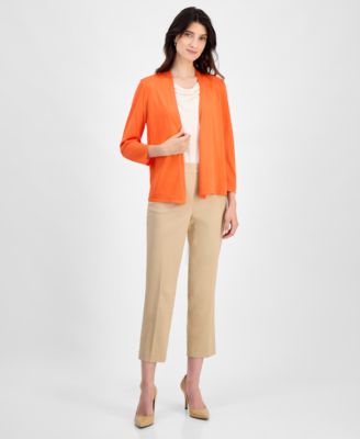 Женский кардиган трапециевидной формы с открытой передней частью Kasper обычного и миниатюрного размеров