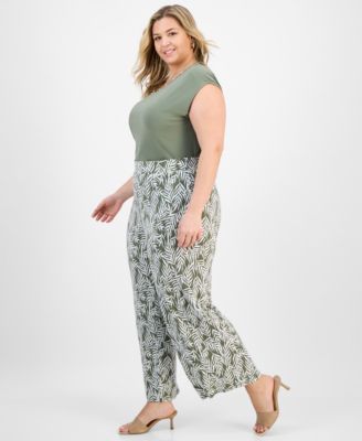 Широкие облегающие брюки с принтом Kasper Plus Size