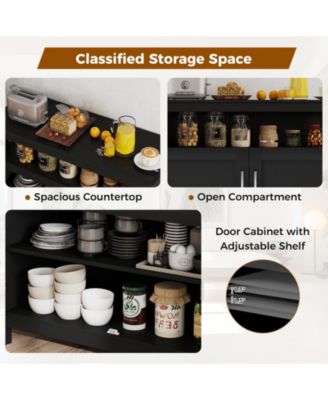Kitchen Buffet Server Sideboard Storage Cabinet with 2 Doors and Shelf