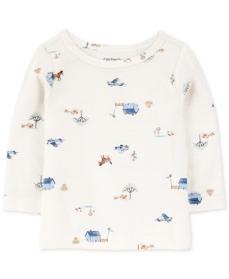 Baby Boys 2-Pc. Long-Sleeve T-Shirt & Thermal Overalls Set