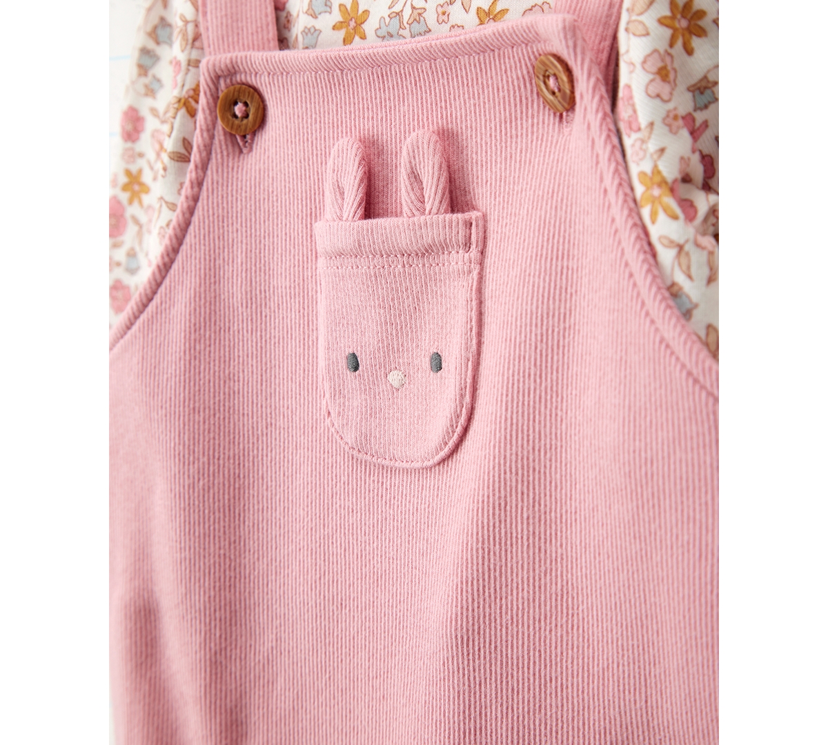 Carter's Baby Girls 2-pc. Floral-print Long-sleeve T-shirt & Overalls Set