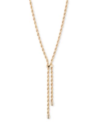 Колье-лариат на золотистой веревочной цепочке Lauren Ralph Lauren, удлинитель 16 дюймов + 3 дюйма 