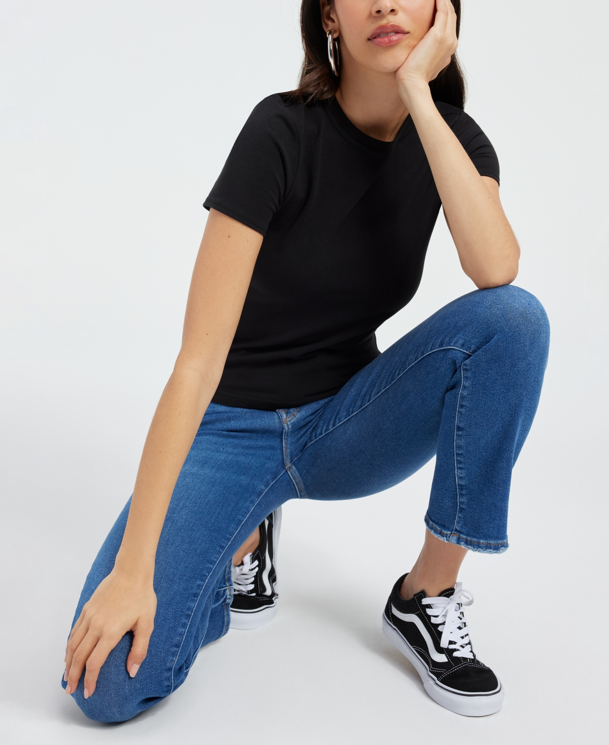 Shop Good American Women's Super Stretch Baby T-shirt In Black