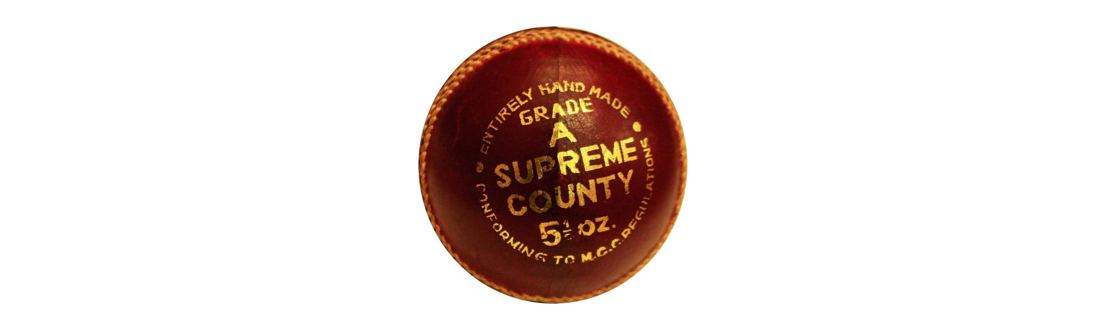 Amber Fight Gear Premium Super County Cricket Leather Ball Durable Handmade Alum-Tanned Leather Natural Cork Core 6/7 Layers Wool 5 Ply Stitching 4-Pi