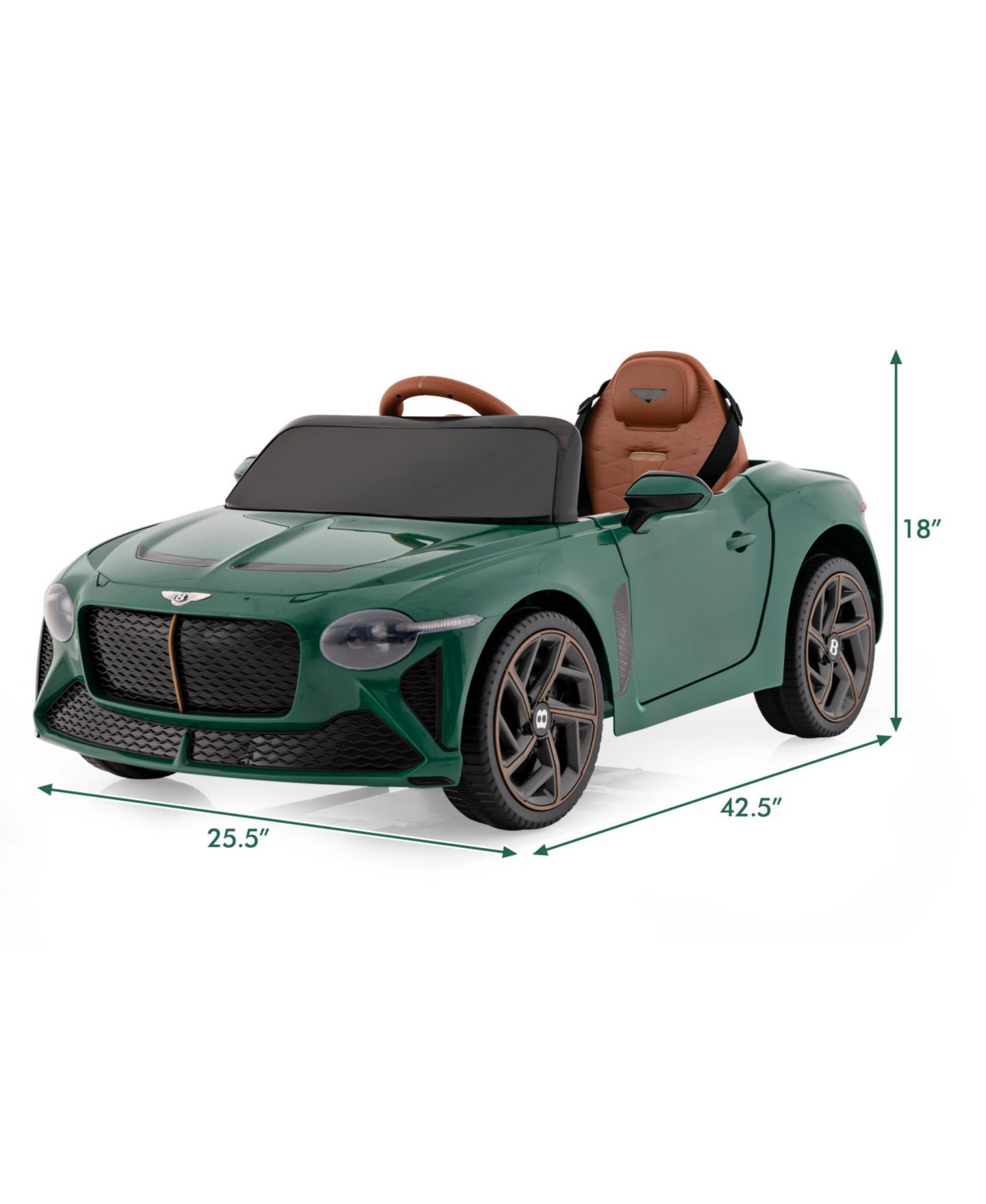 Детская игрушка HONGGE Licensed Bentley Bacalar 12V Kids Ride-On Car with Remote Control, цвет: Зелёный — фото 5