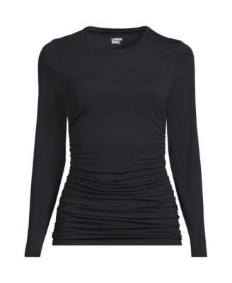 Женская приталенная футболка с длинными рукавами Power Performance от Lands'End для женщин