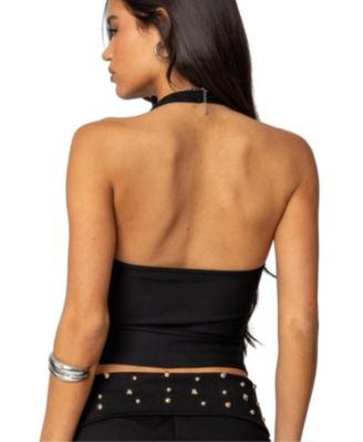 Женский топ на бретелях в рубчик от Kiana с вышивкой Edikted