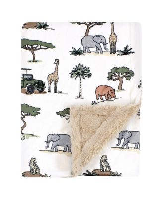 Deluxe Snuggle Throw with Plush Faux Fur Trim and Underside