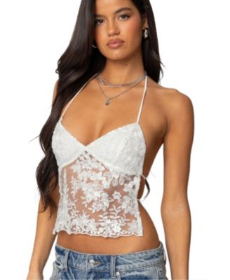 Женский прозрачный кружевной топ Nyx с открытой спиной от Edikted