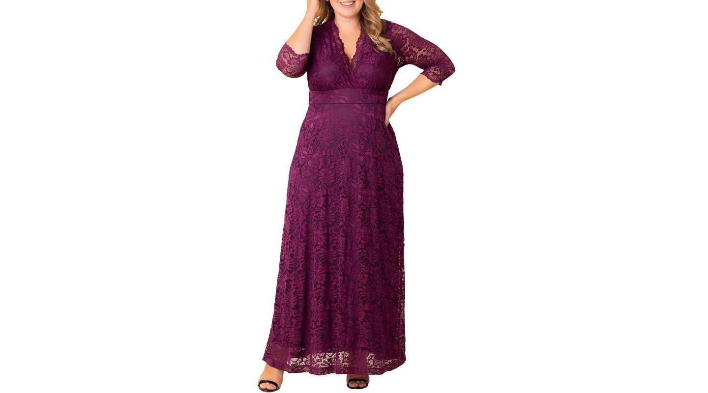 Женское платье Kiyonna Plus Size Maria Lace Evening Gown, цвет: Ягодный — фото 1