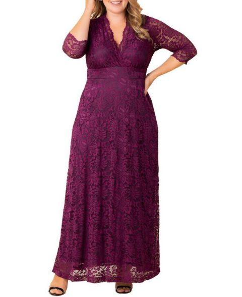 Женское платье Kiyonna Plus Size Maria Lace Evening Gown, цвет: Ягодный