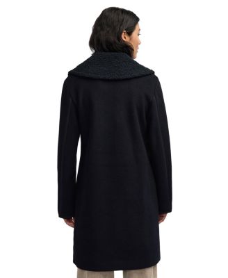 Женское двубортное шерстяное пальто-бушлат Runa от Scotch & Soda с воротником из шерсти шерпа