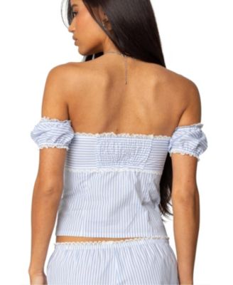 Женский полосатый топ Taryn с открытыми плечами от Edikted