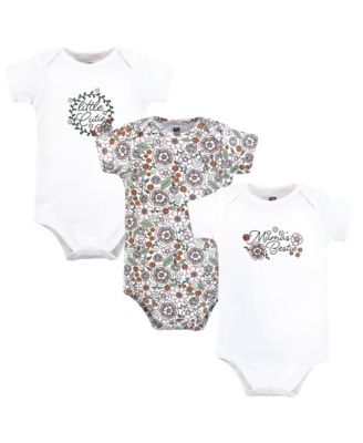 Hudson Baby Baby Girls Hudson Soft Everyday Cotton Bodysuits 3-Pack - Mamas bestie flower 22$