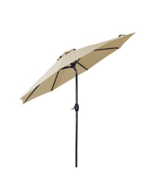 9ft Outdoor Patio Market Umbrella with Push Button Tilt and Crank in Blue
