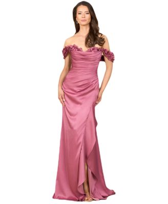 Women's Off Shoulder Crepe Gown