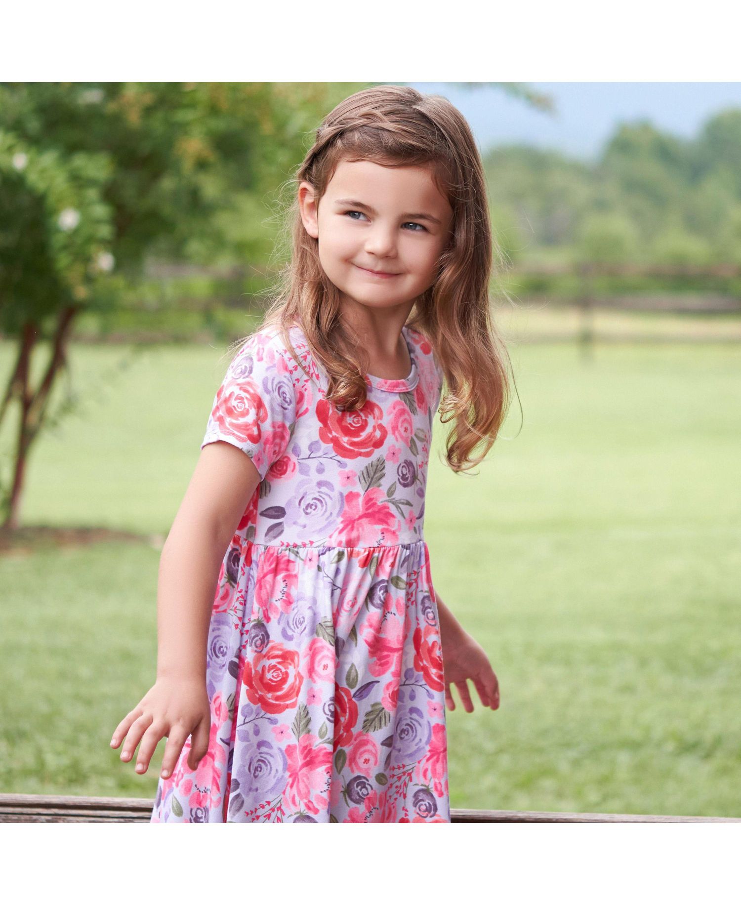 Toddler Girls Pink Lemonade Short Sleeve Twirl Dress