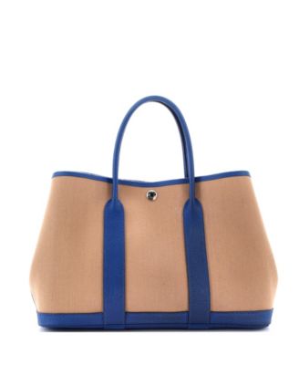 Сумка-тоут Hermes 30 для вечеринок в саду, бывшая в употреблении, из текстиля и кожи