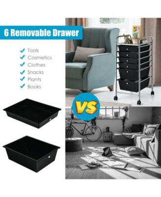 6 Drawers Rolling Storage Cart Organizer