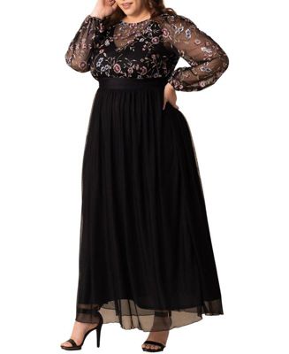 Plus Size Eternal Embroidered Bodice Evening Gown