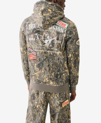 Истинная религия True Religion Мужская толстовка с большой футболкой и камуфляжной нашивкой Buddha на молнии 33890₽