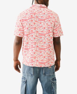 Истинная религия True Religion Мужская рубашка с коротким рукавом Camp Allover и принтом по всей длине 17890₽