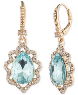 Серьги-капли Marchesa со смешанными кристаллами золотистого цвета 