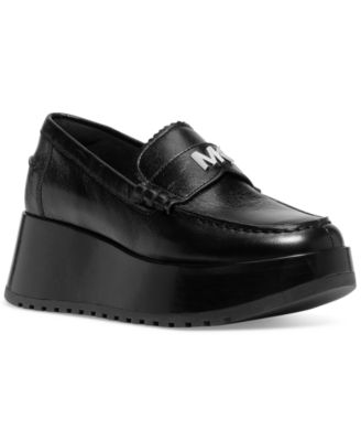 MICHAEL KORS/INDY レザー プラットフォーム ローファー INDY バーニッシュ レザー プラットフォーム ローファー