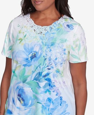 Женская футболка с круглым вырезом и эффектным цветочным принтом от Alfred Dunner от St. Thomas