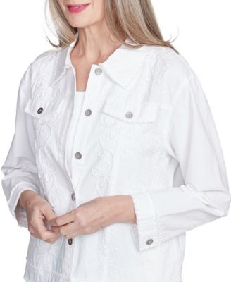 Женский жакет Alfred Dunner с отделкой из сутажа с бахромой и длинными рукавами от Rise Shine