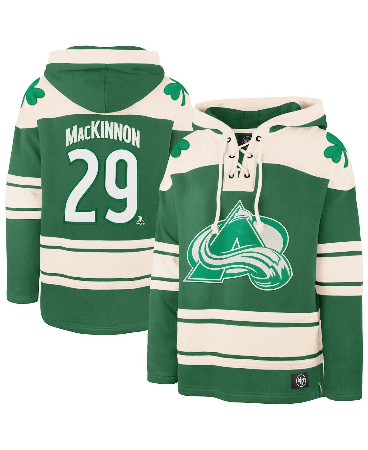 47 Brand Men's Nathan Mackinnon Kelly Green Colorado Avalanche St. Patrick's Day Player Name Number Lacer Pul In Multi