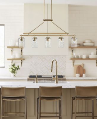 77.5" Curiana 5-light Linear Iron Chandelier