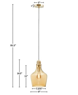 9" Auburn Bell Shaped Hanging Glass Pendant Light