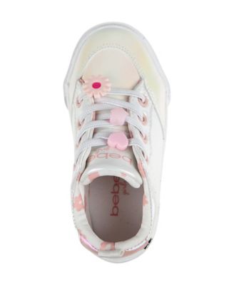 Toddler Girls Printed Flower Lining with Charms Sneakers