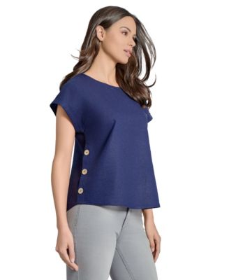 Женский топ Jones New York с коротким рукавом и пуговицами