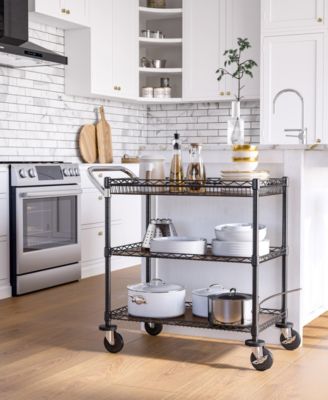 3-Tier Utility Cart with Shelf Liners