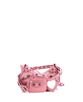 Бывшая в употреблении сумка Balenciaga XS Le Cagole Giant с заклепками через плечо из блестящей кожи