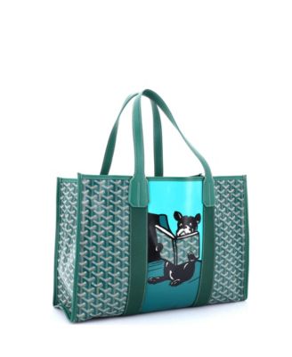 Бывшая в употреблении сумка Goyard MM Villette из холста с печатным покрытием