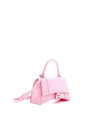 Бывшая в употреблении маленькая сумка Balenciaga в виде песочных часов с верхней ручкой из тисненой кожи