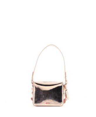 Mini Binder Clip Flap Bag Mirror Faux Leather