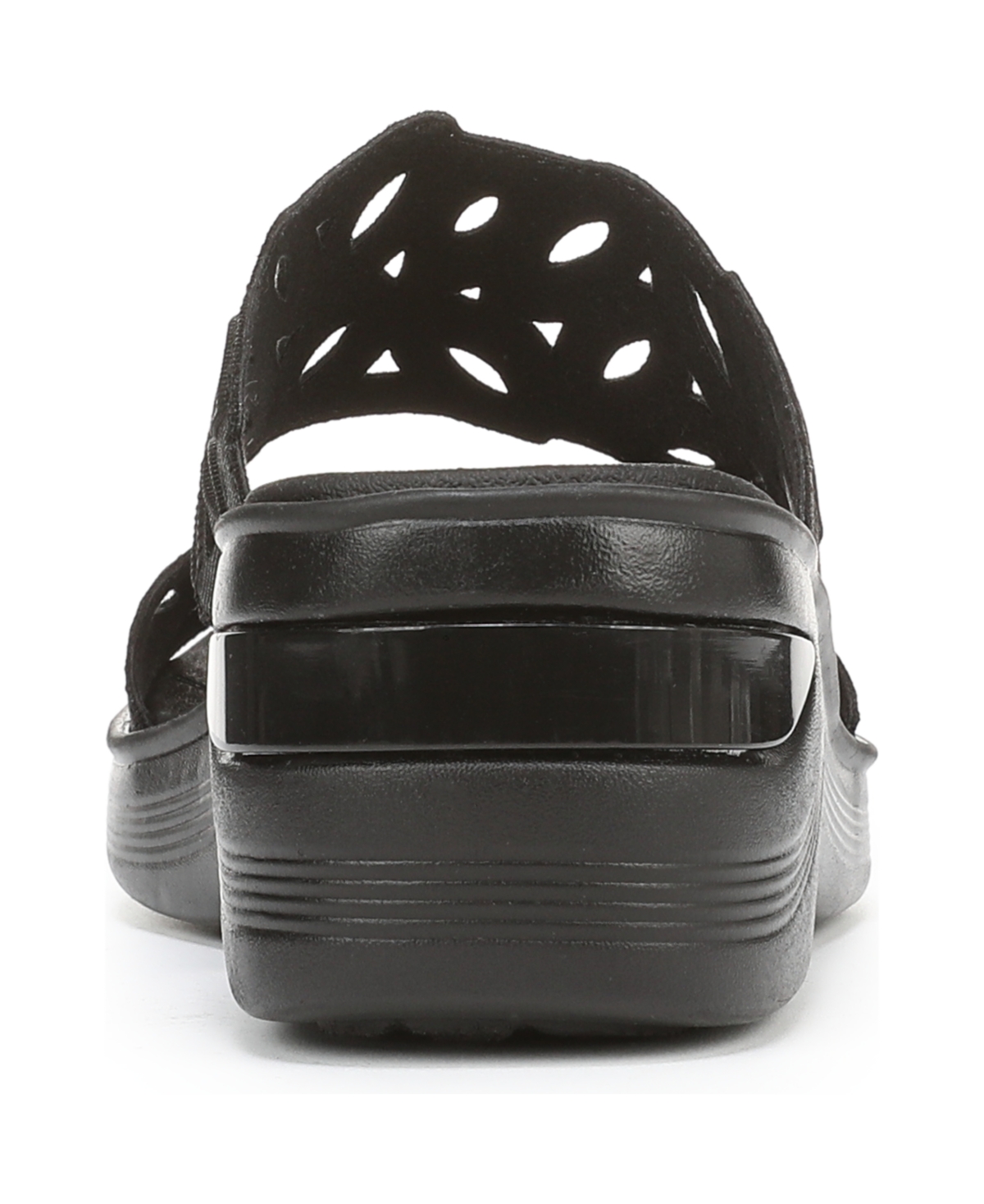 Shop Lifestride Women's Delight Washable Slide Wedge Sandals In Black Shimmer Fabric